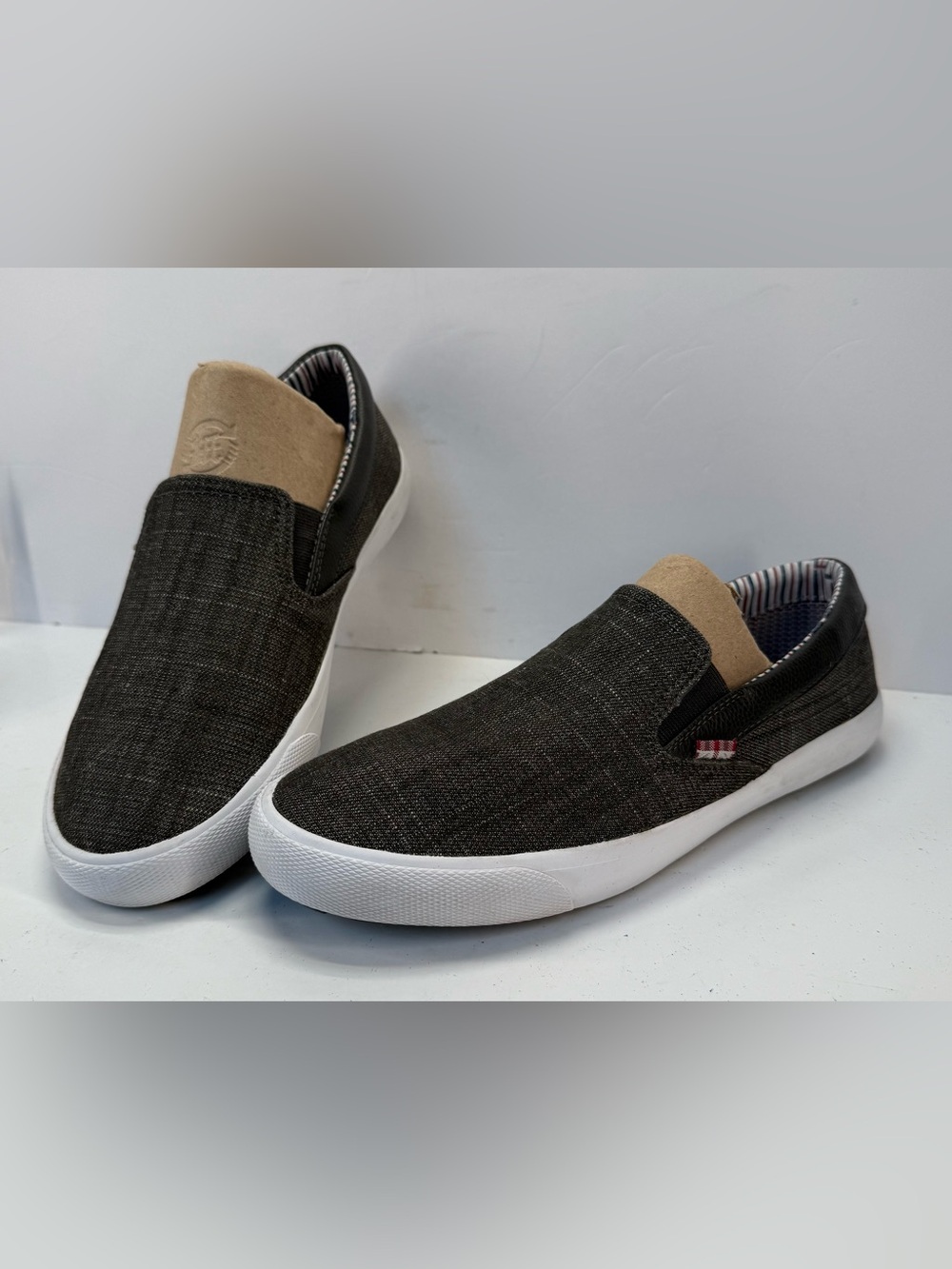 Ben Sherman Percy Men's Slip-On Casual sneaker in Dark Denim Charcoal size 9.5